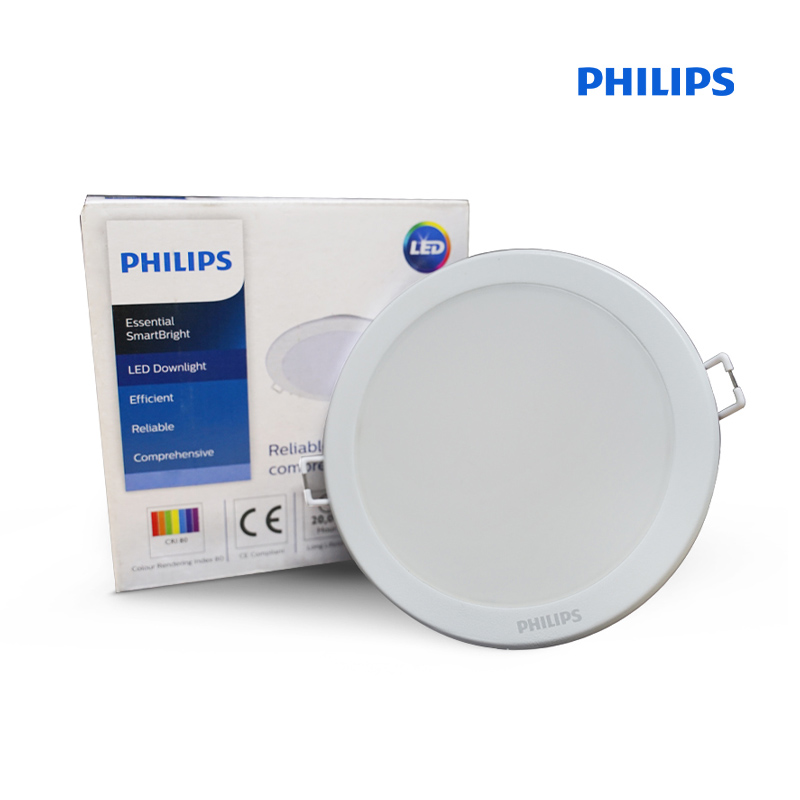 Đèn Âm Trần (Tròn) Philips Essential / 7W / Φ100 – Thân Đèn Kim Loại Siêu Bền