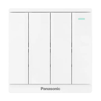 Panasonic Moderva - Bộ 4 Công Tắc C, 2 chiều, Bắt Vít Có Chỉ Báo Dạ Quang Màu Trắng | WMF518-1VN