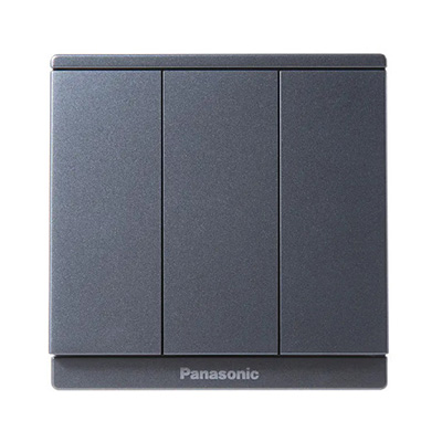 Panasonic Moderva - Bộ 3 Công Tắc B, 1 chiều, Bắt Vít Màu Xám Ánh Kim | WMF505MYH-VN