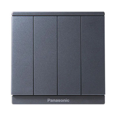Panasonic Moderva - Bộ 4 Công Tắc C, 2 chiều, Bắt Vít Màu Xám Ánh Kim | WMF508MYH-VN
