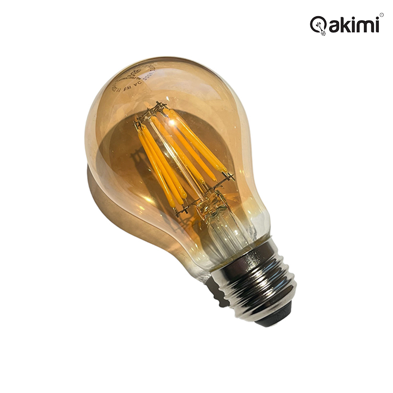 AKIMI - Bóng LED 8W Edision A60 Vỏ Vàng E27 | AKA60-8W-E27V