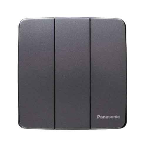 Panasonic Minerva - Bộ 3 Công Tắc C 2 Chiều - Màu Xám Ánh Kim | WMT506MYH-VN