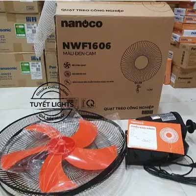Nanoco - Quạt Treo Tường Màu Đen Cam - 5 Cánh - 3 Cấp Độ Gió | NWF1606