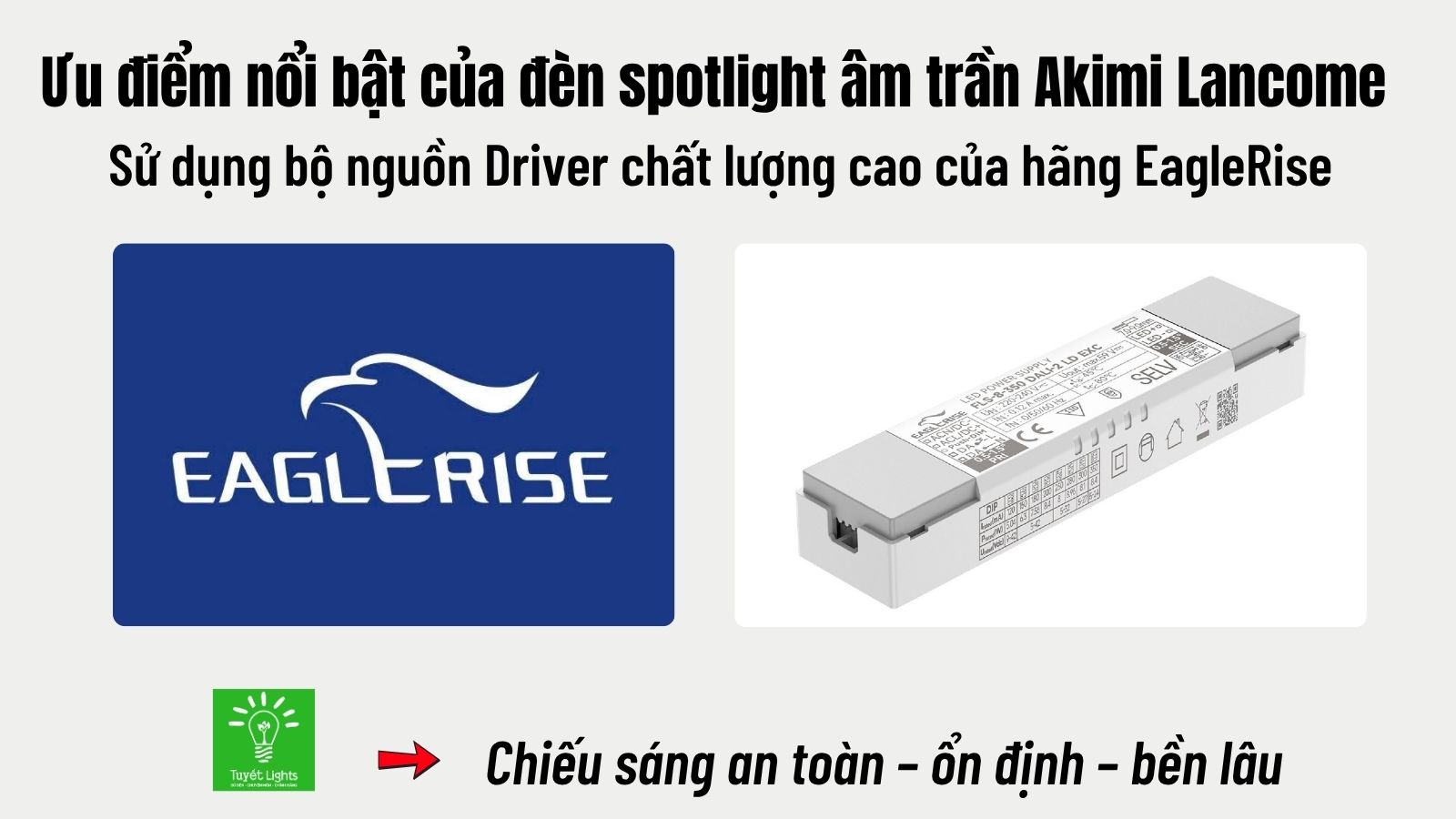 Bộ nguồn LED Eaglerise – Trái tim thầm lặng của đèn spotlight