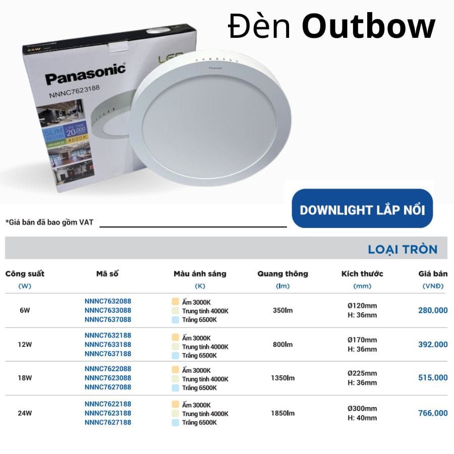 Panasonic - Đèn LED Ốp Trần Nổi Tròn 6W | NNNC7632088 / NNNC7633088 / NNNC7637088 