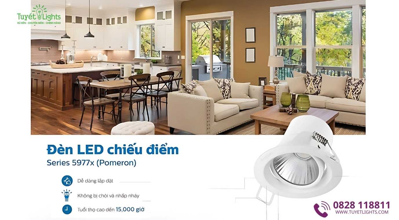 Đèn LED Âm Trần Điều Chỉnh Góc Chiếu Philips Pomeron – Giải Pháp Chiếu Sáng Đa Năng, Hiện Đại