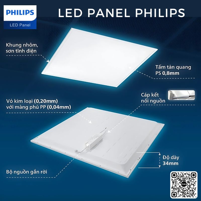 Đèn LED Panel 600x600 RC001B LED 38W Philips 