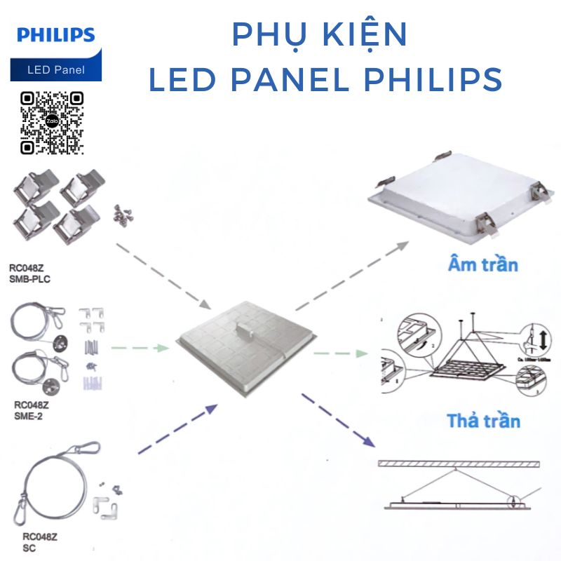 Đèn LED Panel 600x600 RC001B LED 38W Philips 