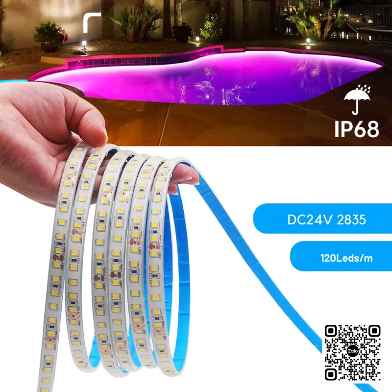 Led dây DC 24V IP68 12W/m (Cuộn 5m - dùng ngoài trời) | AKST-2412IP68