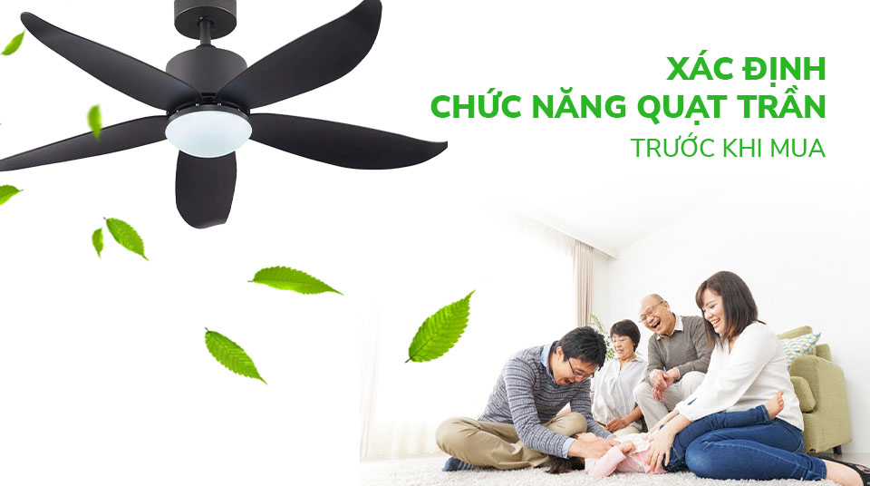 Gia đình sinh hoạt dưới quạt trần