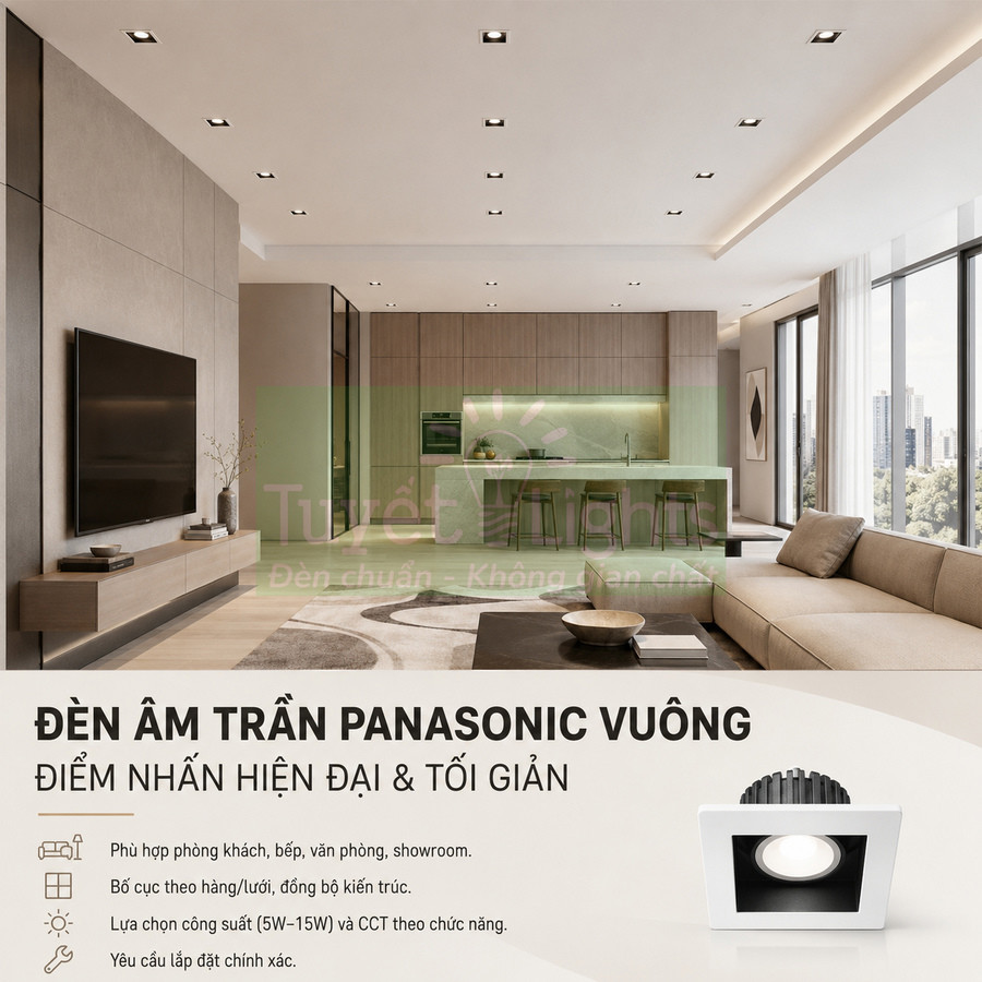 Đèn âm trần Panasonic vuông có nên sử dụng không?