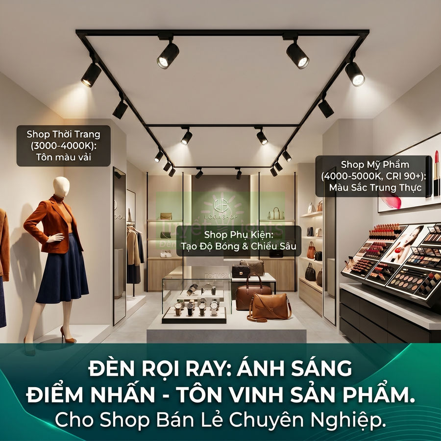 Top đèn rọi ray cho shop bán lẻ nên tham khảo