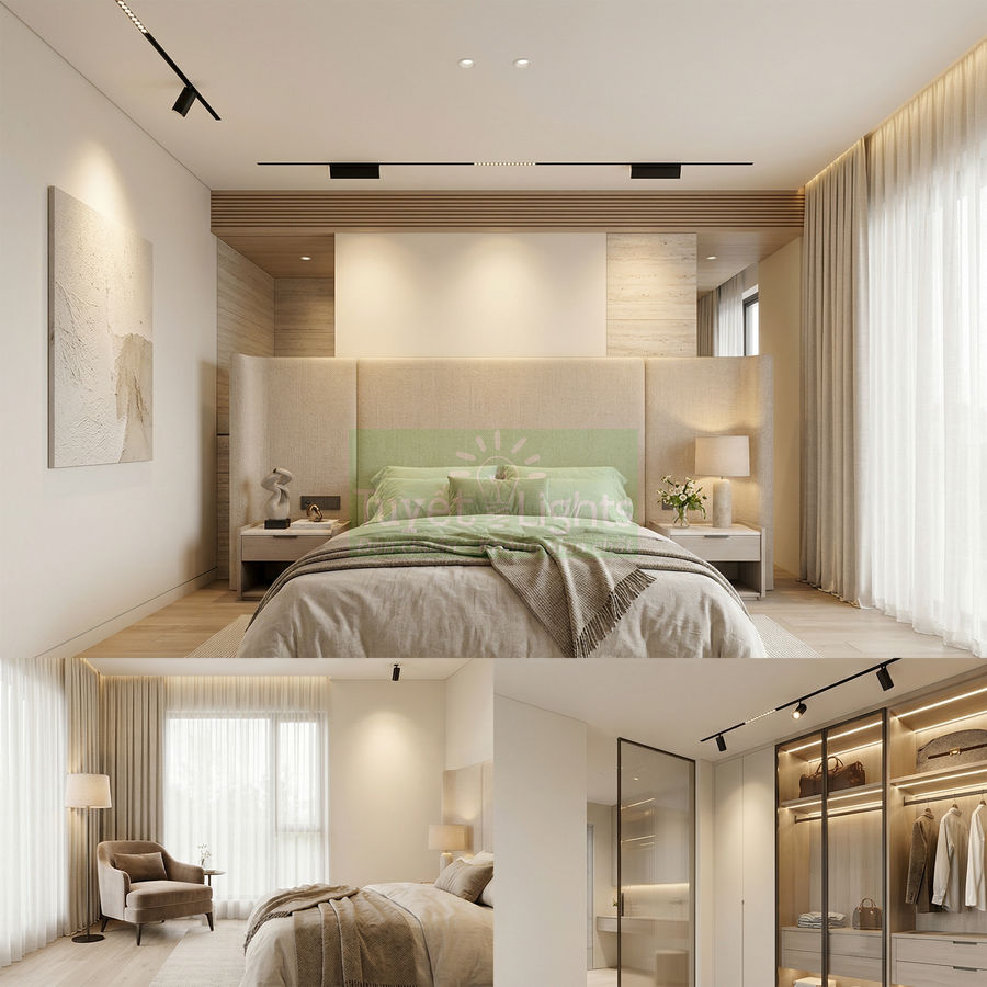 Spotlight phòng ngủ master biệt thự theo comfort lighting và luxury ambience