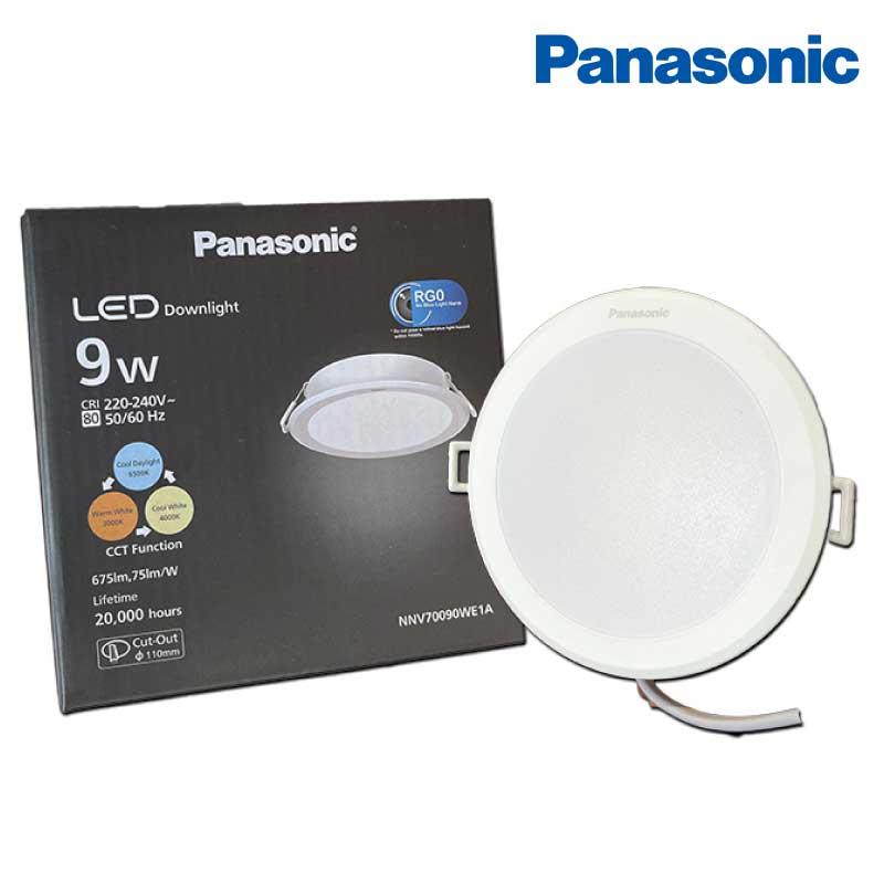 Đèn LED Âm Trần Panasonic DN 2G Tròn NNV70090WE1A 9W 3 Chế Độ