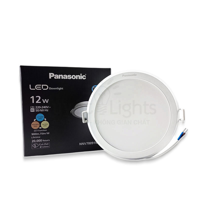 Đèn LED Âm Trần Panasonic DN 2G Tròn NNV70091WE1A 12W 3 Chế Độ