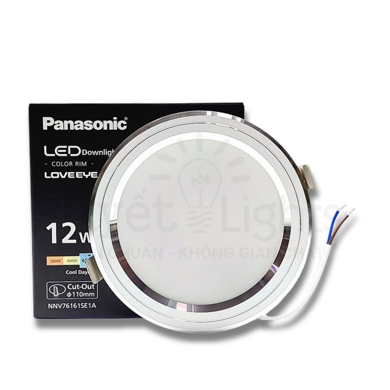 Đèn LED Âm Trần Panasonic Color Rim NNV76161SE1A Viền Bạc 12W | Đơn sắc