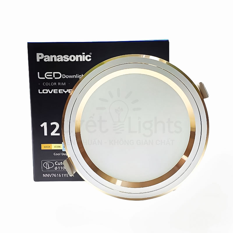 Đèn LED Âm Trần Panasonic Color Rim NNV76161YE1A Viền Vàng 12W | Đơn Sắc