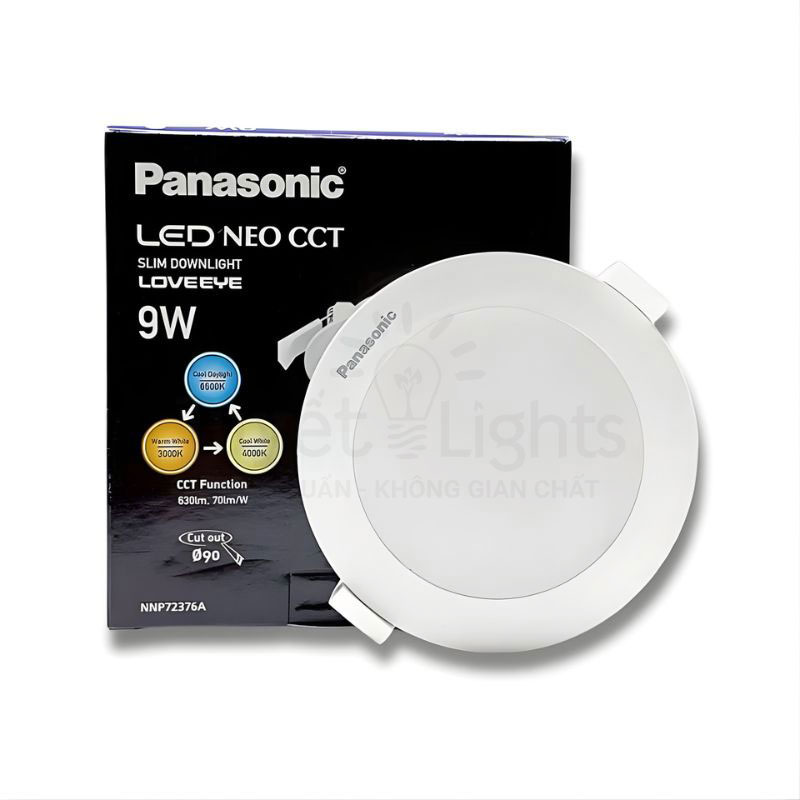 Đèn LED Âm Trần Panasonic Neo Slim 2G NNP72376A 9W | 3 Chế Độ Màu