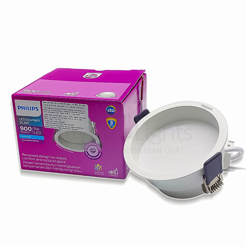 Âm Trần Philips DL260 Choá Sâu CRI 90 | 11W (Φ90)