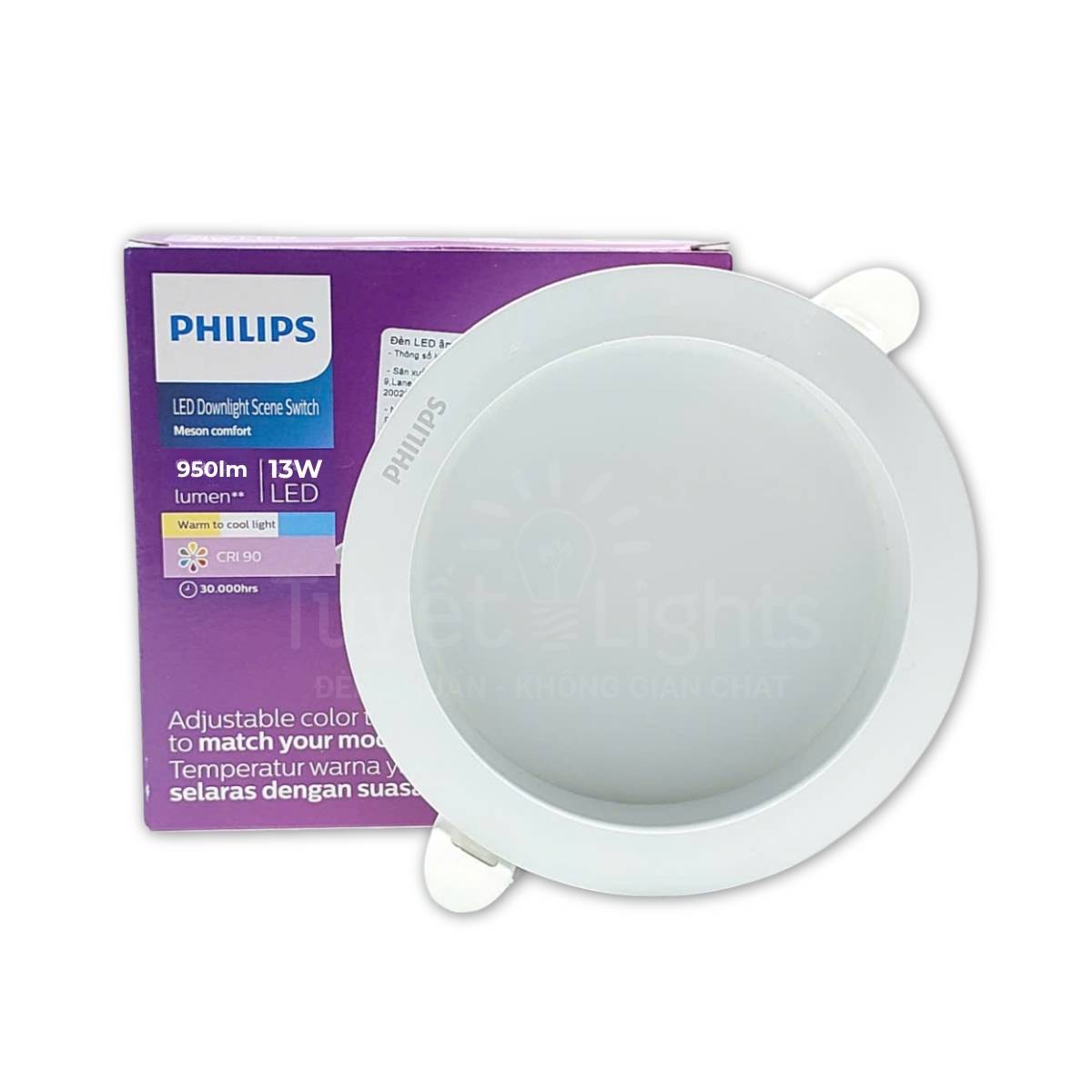 Âm Trần Philips Đổi Màu Meson Comfort SSW Chóa Sâu CRI90 | 13W (Φ125)