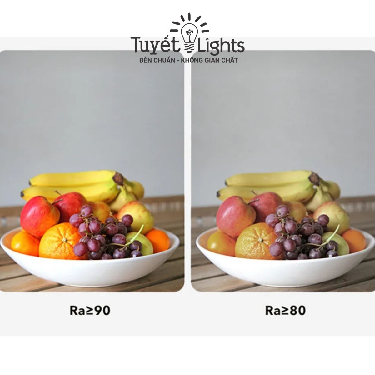 CRI90 cho ra màu sắc chân thực hơn