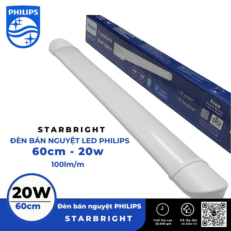 ĐÈN LED BÁN NGUYỆT PHILIPS STARBRIGHT 60cm 20W