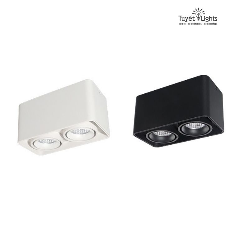 Đèn Lon Nổi Vuông Đôi 12W x 2 | LN-75 / LN-76 Euroto
