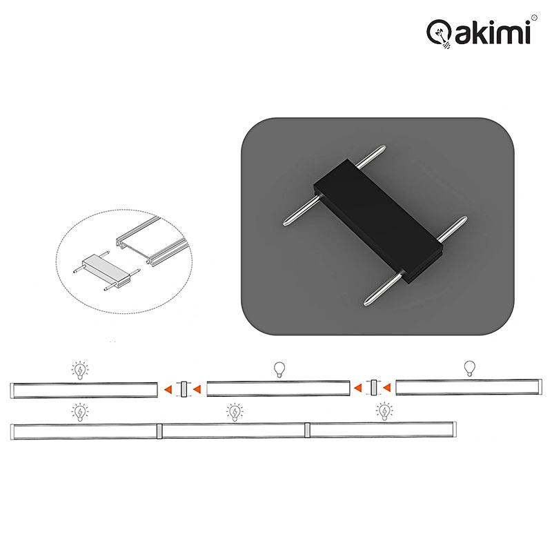 AKIMI - Nối Mạch Điện Giữa 2 Ray Nam Châm Thẳng Hàng Ultra Thin | AK-E1W | AK-E1