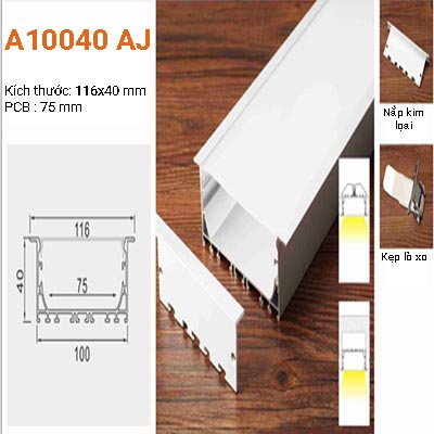 Akimi Profile - Thanh Nhôm Định Hình Gắn Âm 3 Mét | A100040 AJ