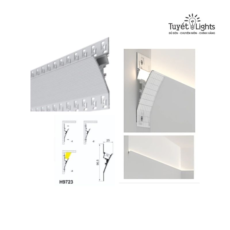Thanh Nhôm Định Hình Lắp Nổi Hắt Trần Dài 3m | TN-04 Euroto