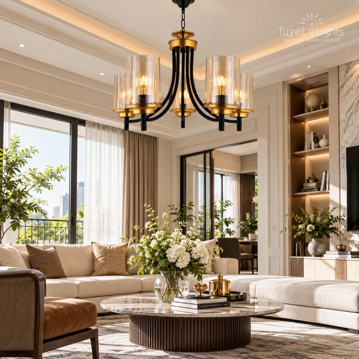 sự kết hợp hài hòa giữa thiết kế hiện đại và khả năng chiếu sáng hiệu quả, giúp không gian vừa đẹp mắt vừa tiện nghi.