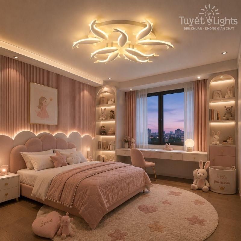 Sản phẩm cũng phù hợp với khách hàng ưu tiên sự cân bằng giữa tính trang trí và kiểu dáng gọn sát trần.