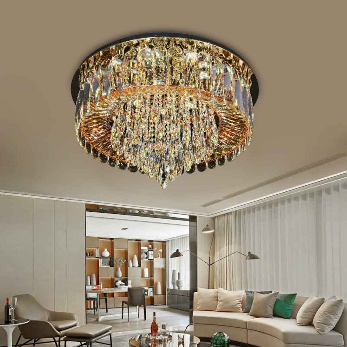 BNN- Ốp Trần Pha Lê K9 Cao Cấp Ø800 | OTPL8137T800