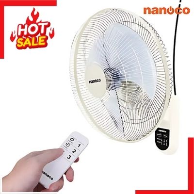 Nanoco - Quạt Treo Tường - Màu Beige - Có Remote | NWF1612RC-BE