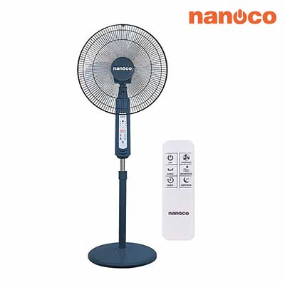 Nanoco - Quạt Đứng Màu Xanh- Quạt Đứng Có Remote, 3 Cấp Độ Gió | NSF1602G-RCB