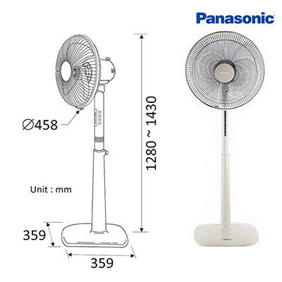 Panasonic - Quạt Đứng 3 Cánh Màu Beige - 3 Cấp Độ Gió Có Remote | F-409KBE