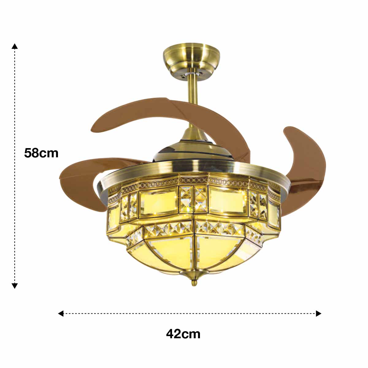 Quạt Trần Trang Trí LADONNA-CHE-5313 / Thiết Kế Phong Cách Hoàng Gia