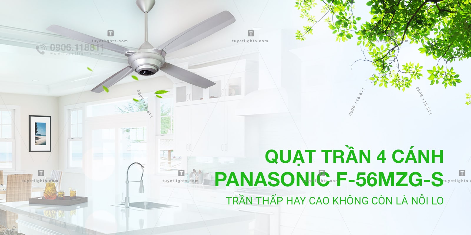 Quạt trần 4 cánh Panasonic F-56MZG-S