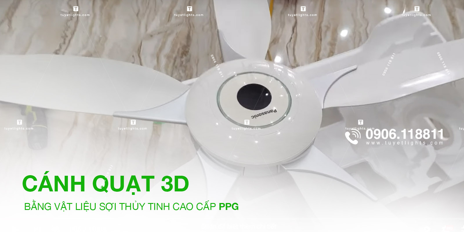 Cánh quạt 3D bằng vật liệu sợi thủy tinh cao cấp PPG