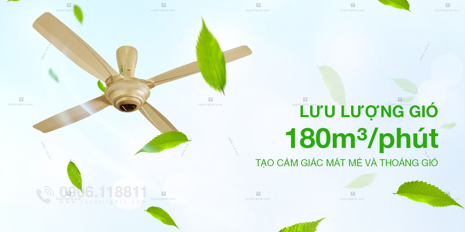 Lưu lượng gió 180m³/phút