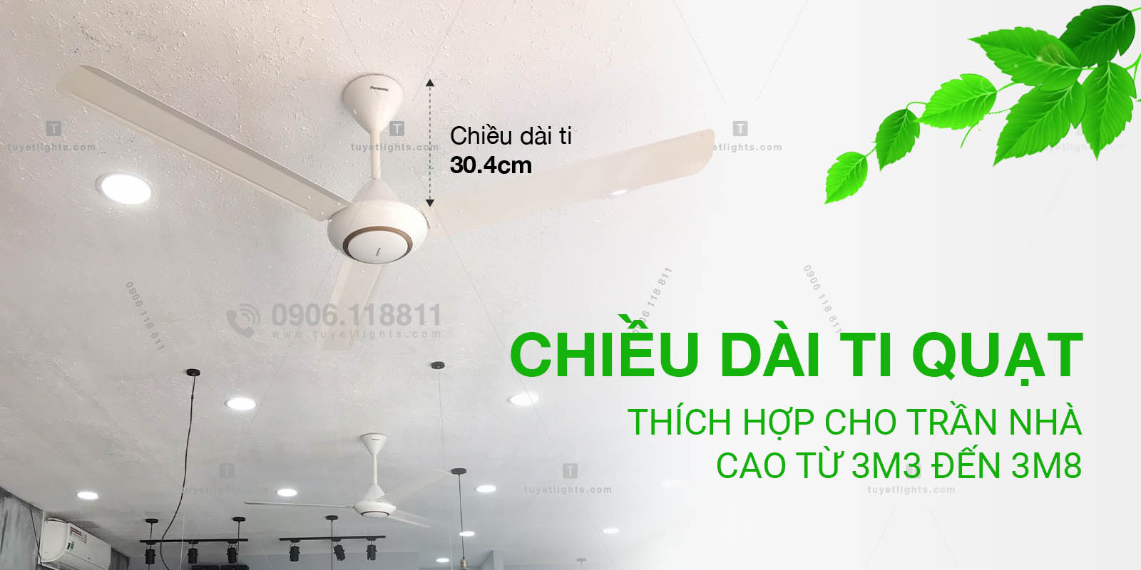 Chiều dài ti quạt 30.4cm