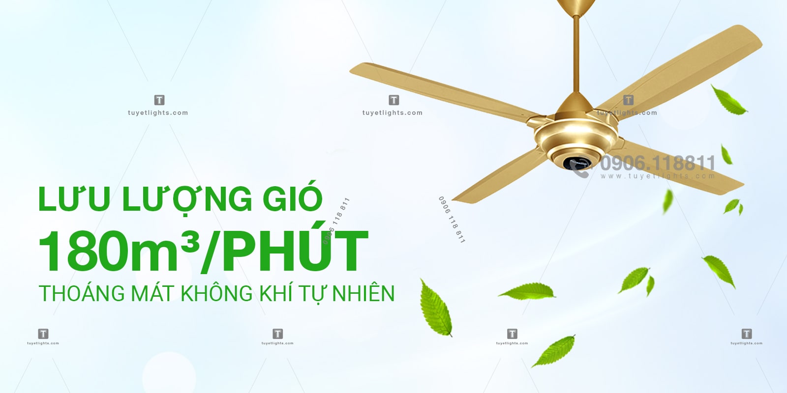 Lưu lượng gió 180m³/phút