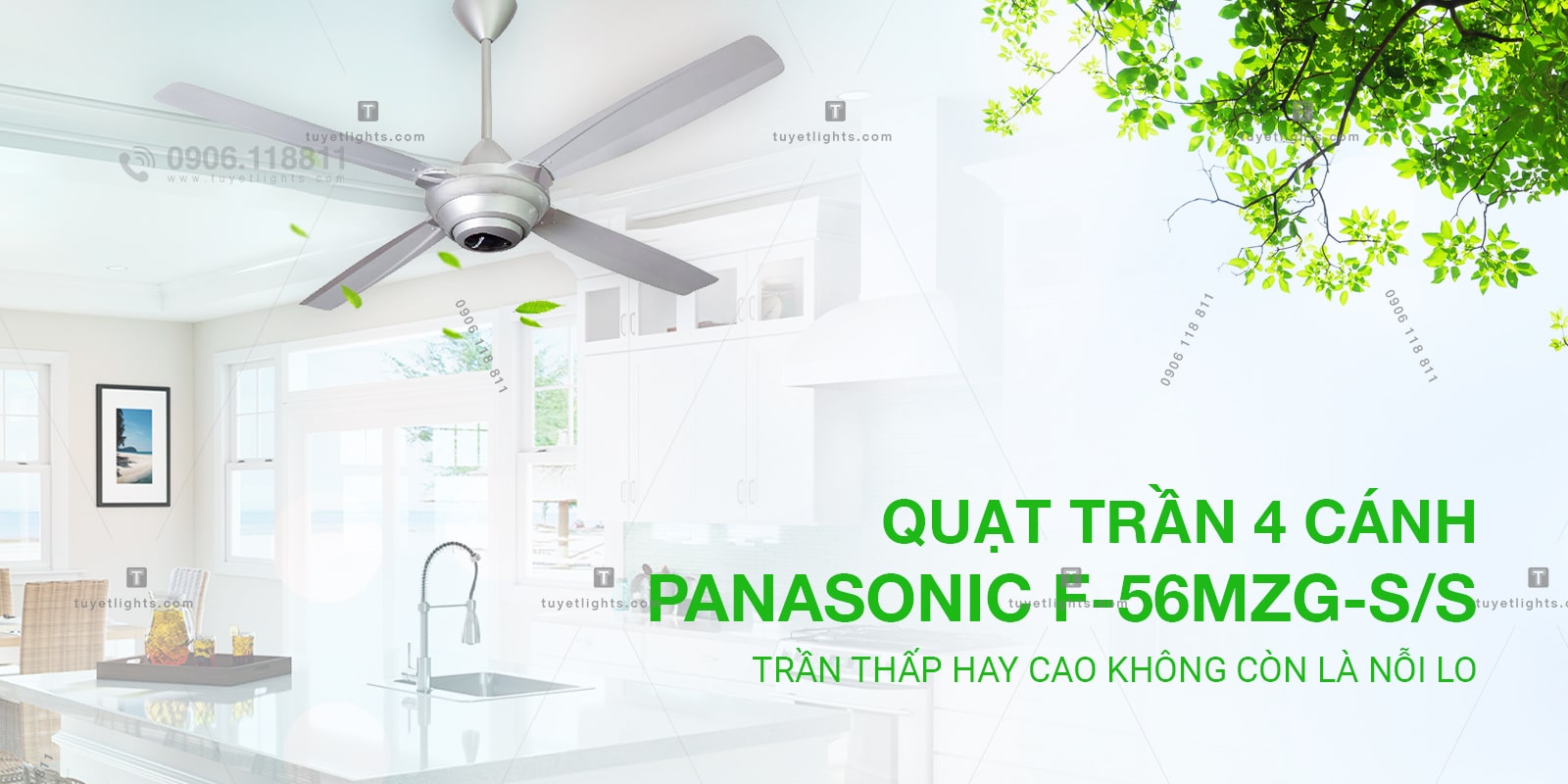 Quạt trần 4 cánh Panasonic F-56MZG-S/S