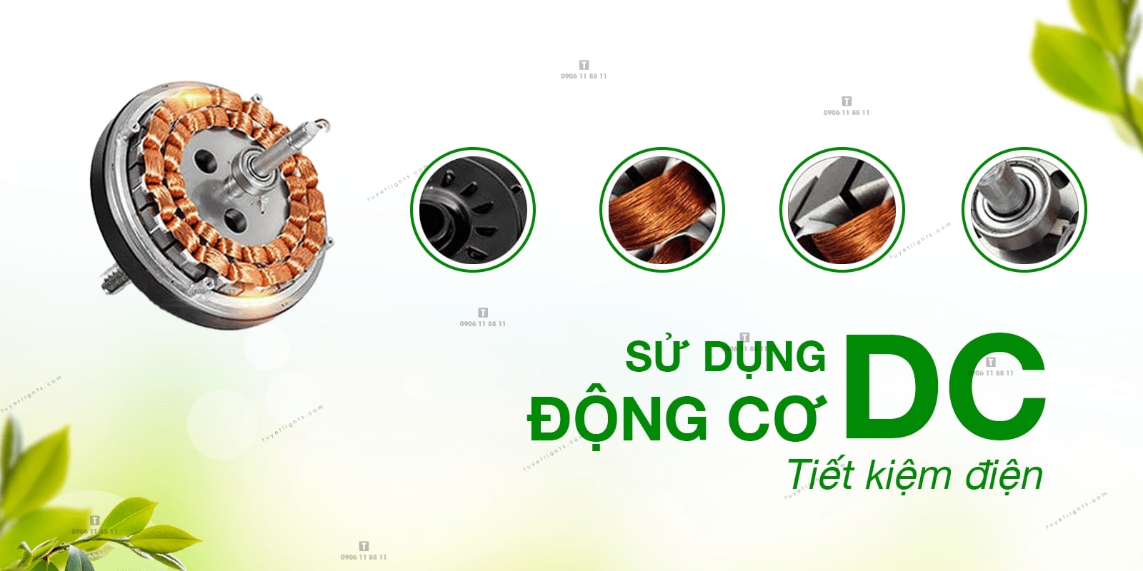 Sử dụng động cơ DC tiết kiệm điện