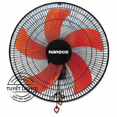 Nanoco - Quạt Treo Tường Màu Đen Cam - 5 Cánh - 3 Cấp Độ Gió | NWF1606