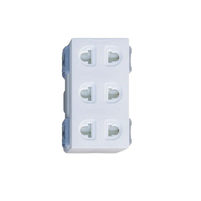 Panasonic FullWide - Bộ 3 Ổ Cắm 2 Chấu Có Màn Che - Màu Trắng | WEV138307SW