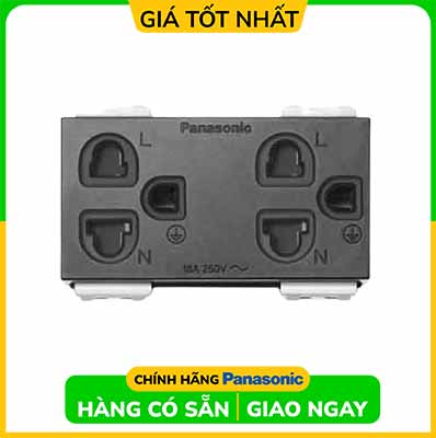 Panasonic Gen X - Ổ Cắm Đôi Có Màn Che Nối Đất | WEG15829B-G