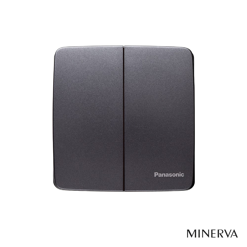 Panasonic Minerva - Bộ 2 Công Tắc B 1 Chiều - Màu Xám Ánh Kim | WMT503MYH-VN