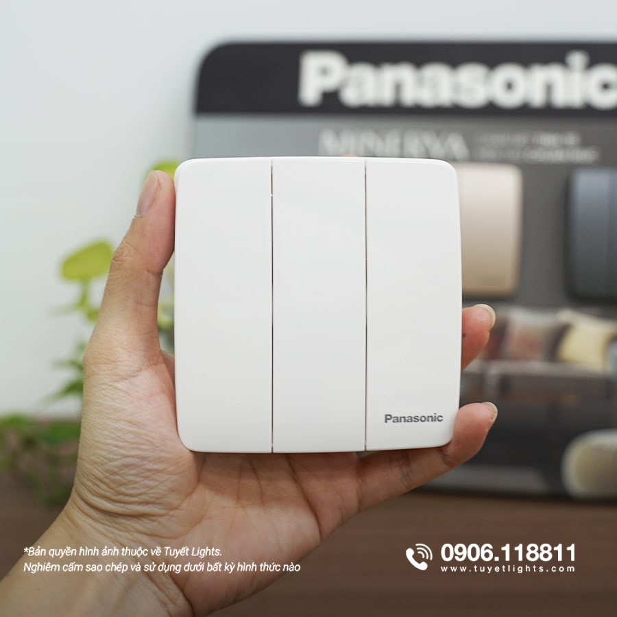 Panasonic Minerva - Bộ 3 Công Tắc C&nbsp;2&nbsp;Chiều - Màu Trắng | WMT506-VN