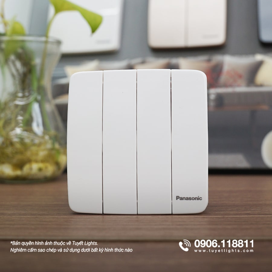 Panasonic Minerva - Bộ 4 Công Tắc B 1 Chiều - Màu Trắng | WMT507-VN